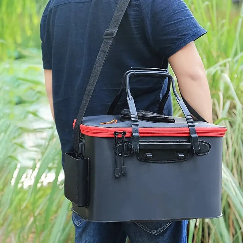 Bac de Pêche Pliable "AquaFlex" avec Pompe à Oxygène